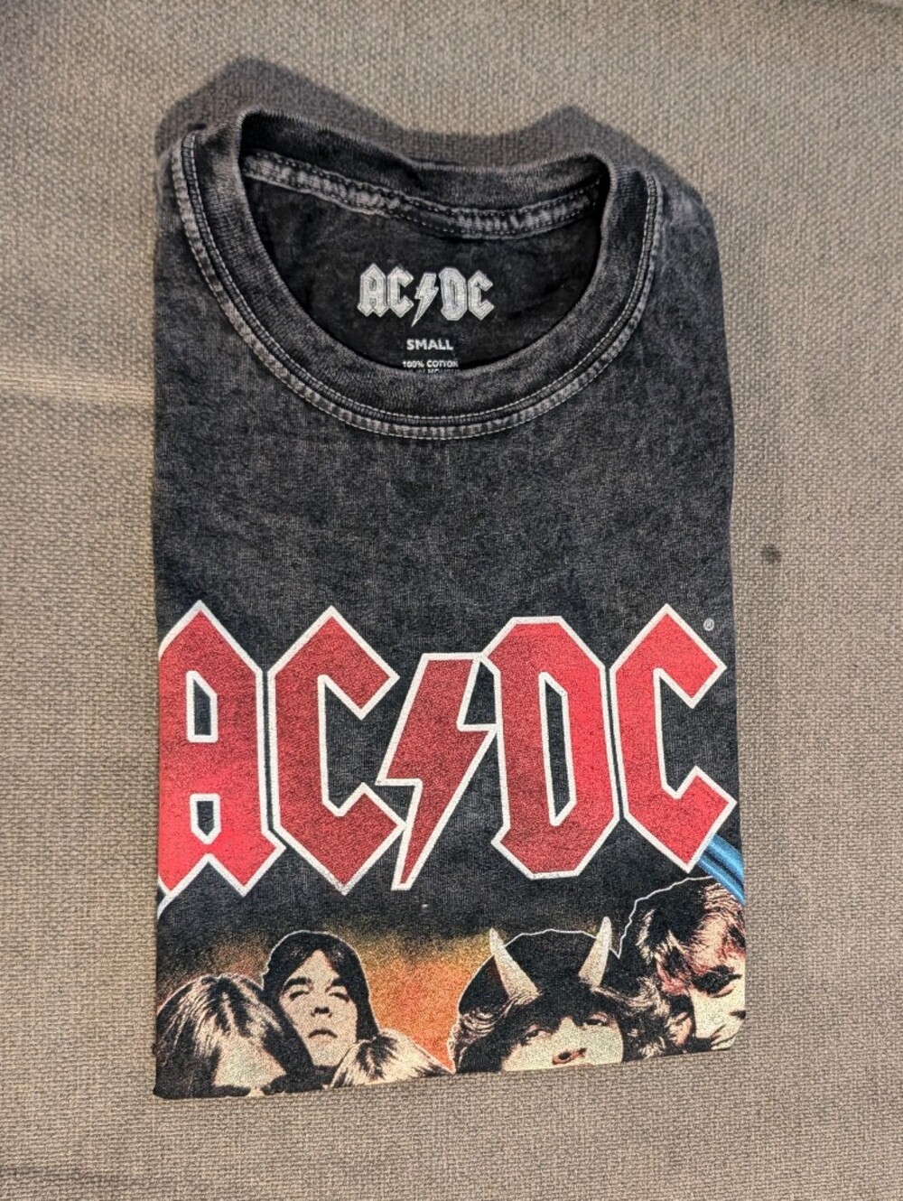 AC/DC Graphic Black Mineral-Wash Men's Tee